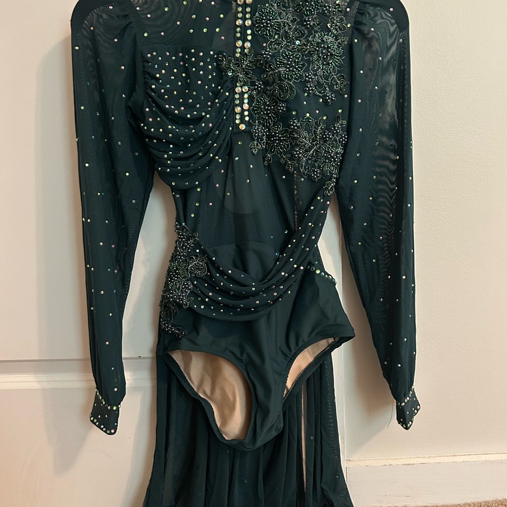 Dark Green Beaded Lyrical costume